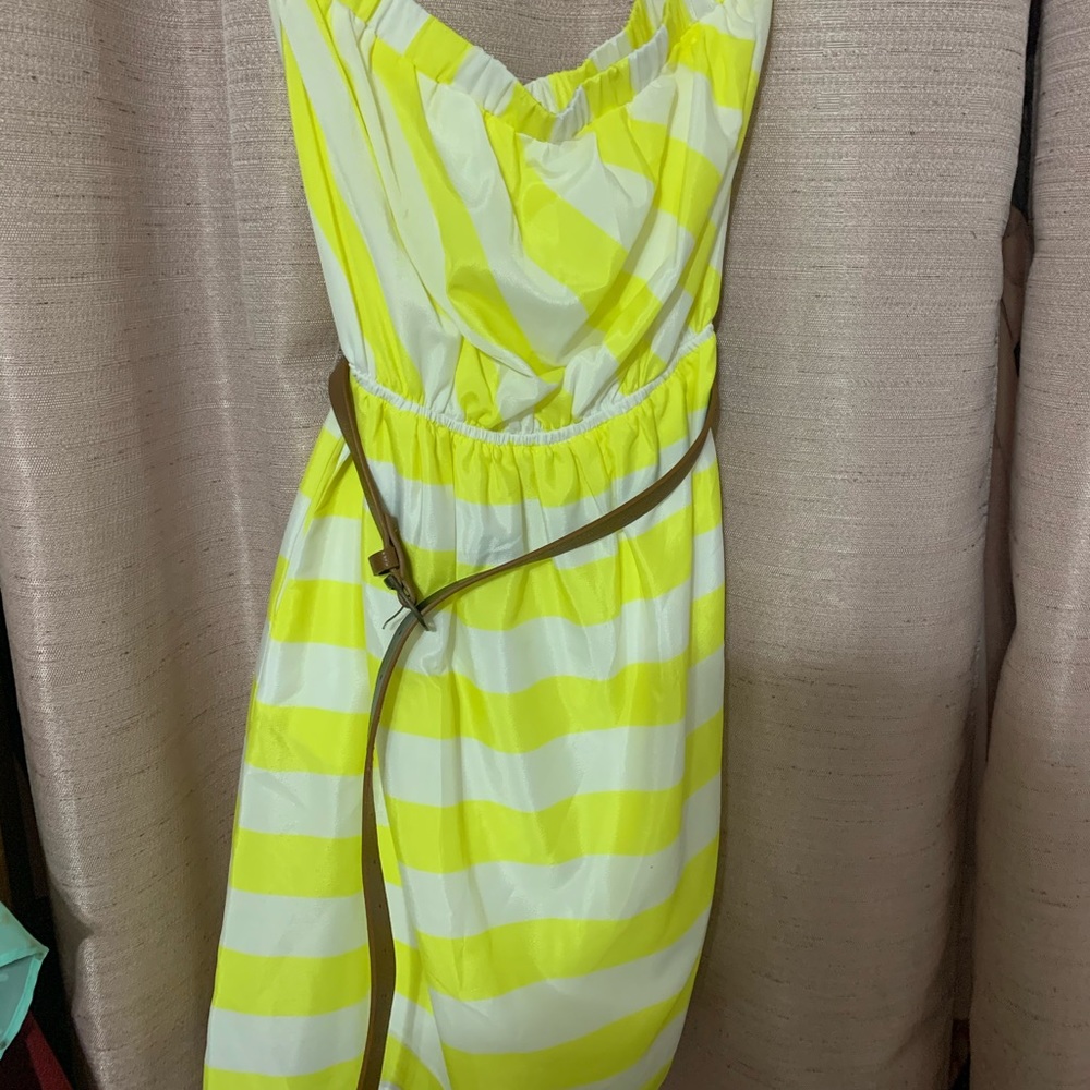 Yellow and white stripe dress